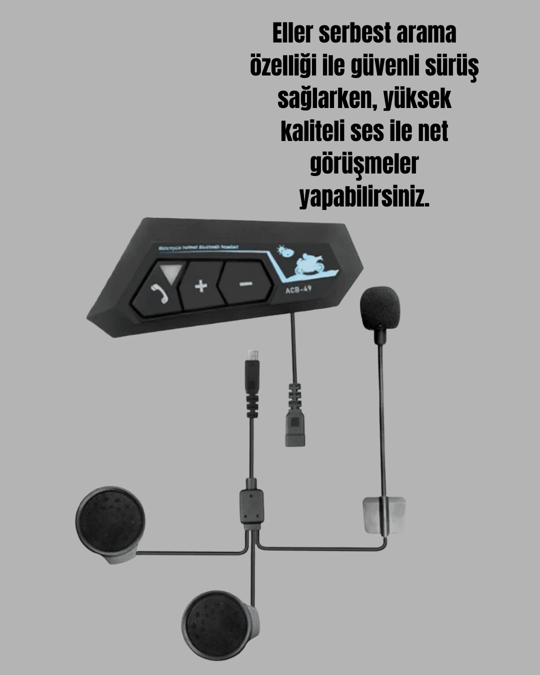 Bluetooth 5.0 Motosiklet Kask Kulaklık Eller Serbest ve Müzik Özellikli
