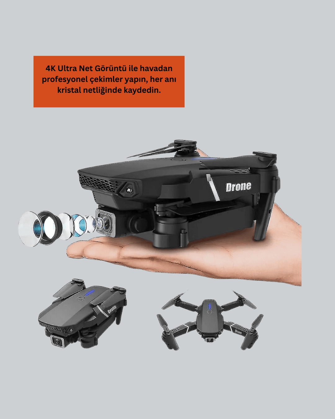 Katlanabilir 4K Kamera Drone Uzaktan Kumandalı Profesyonel Drone