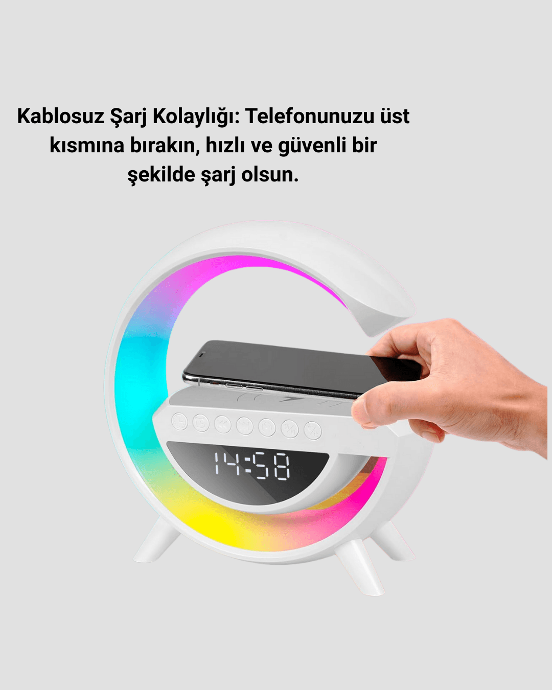 2025 Model 15W Kablosuz Şarjlı Renkli Atmosfer Lambası