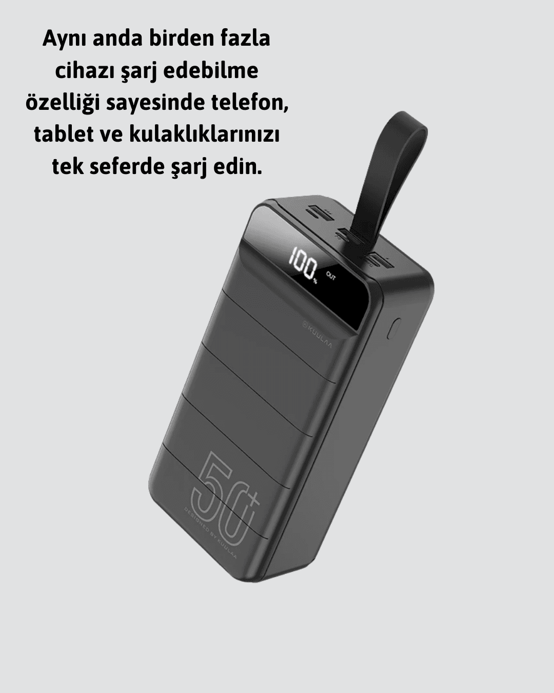 Tüm Cihazlarla Uyumlu 50.000 mAh Powerbank – Yüksek Kapasiteli, LED Gösterge ve Akıllı Koruma Fonksiyonlu