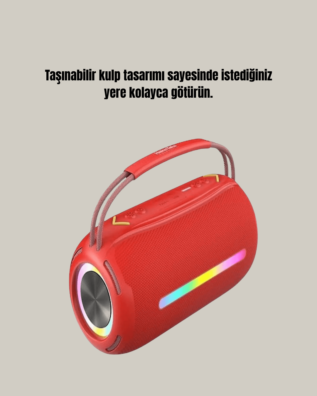 RGB LED Işıklı 20W Taşınabilir Bluetooth Hoparlör IPX6 Suya Dayanıklı