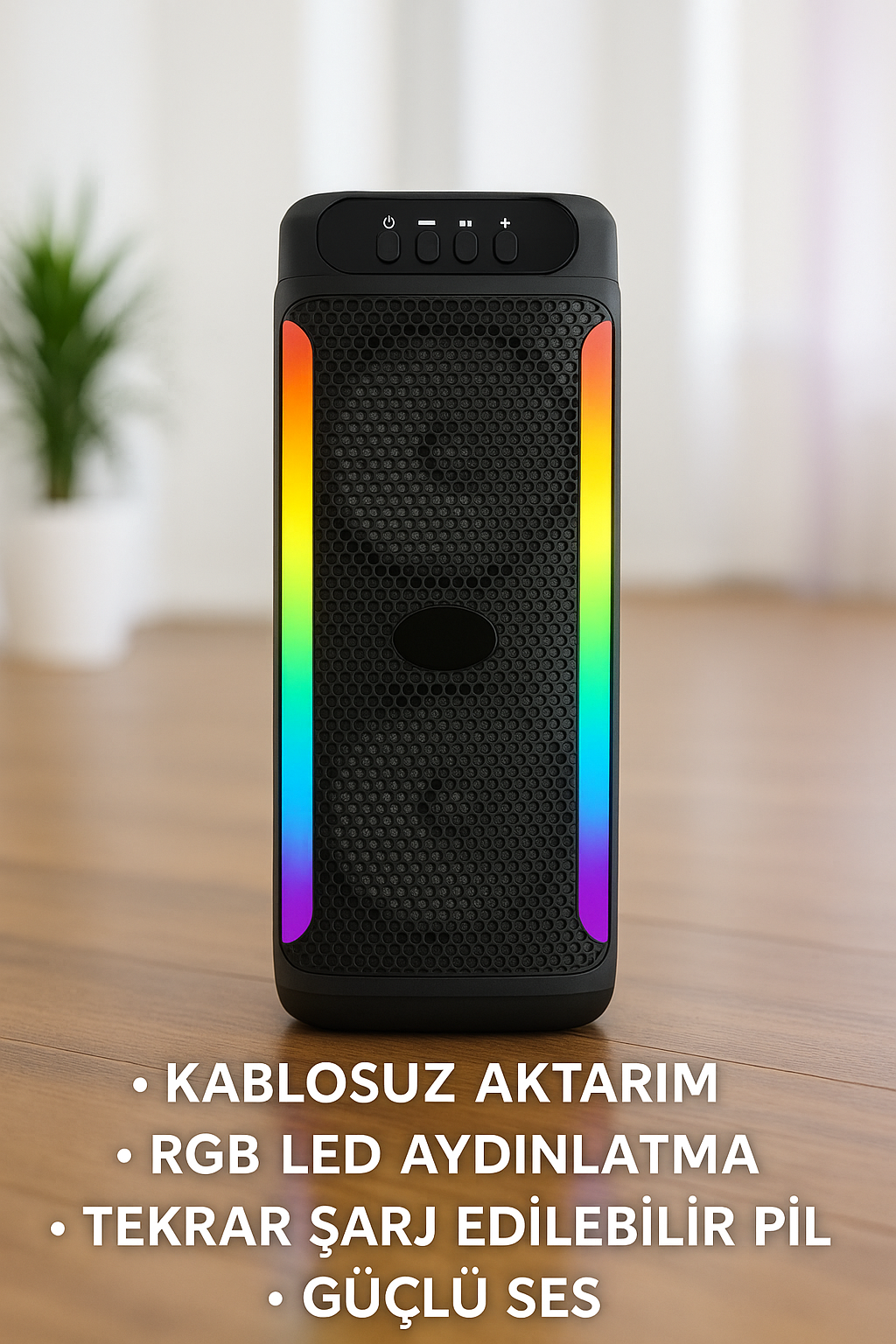 Taşınabilir Şarjlı Hoparlör USB, SD Kart, AUX Girişli