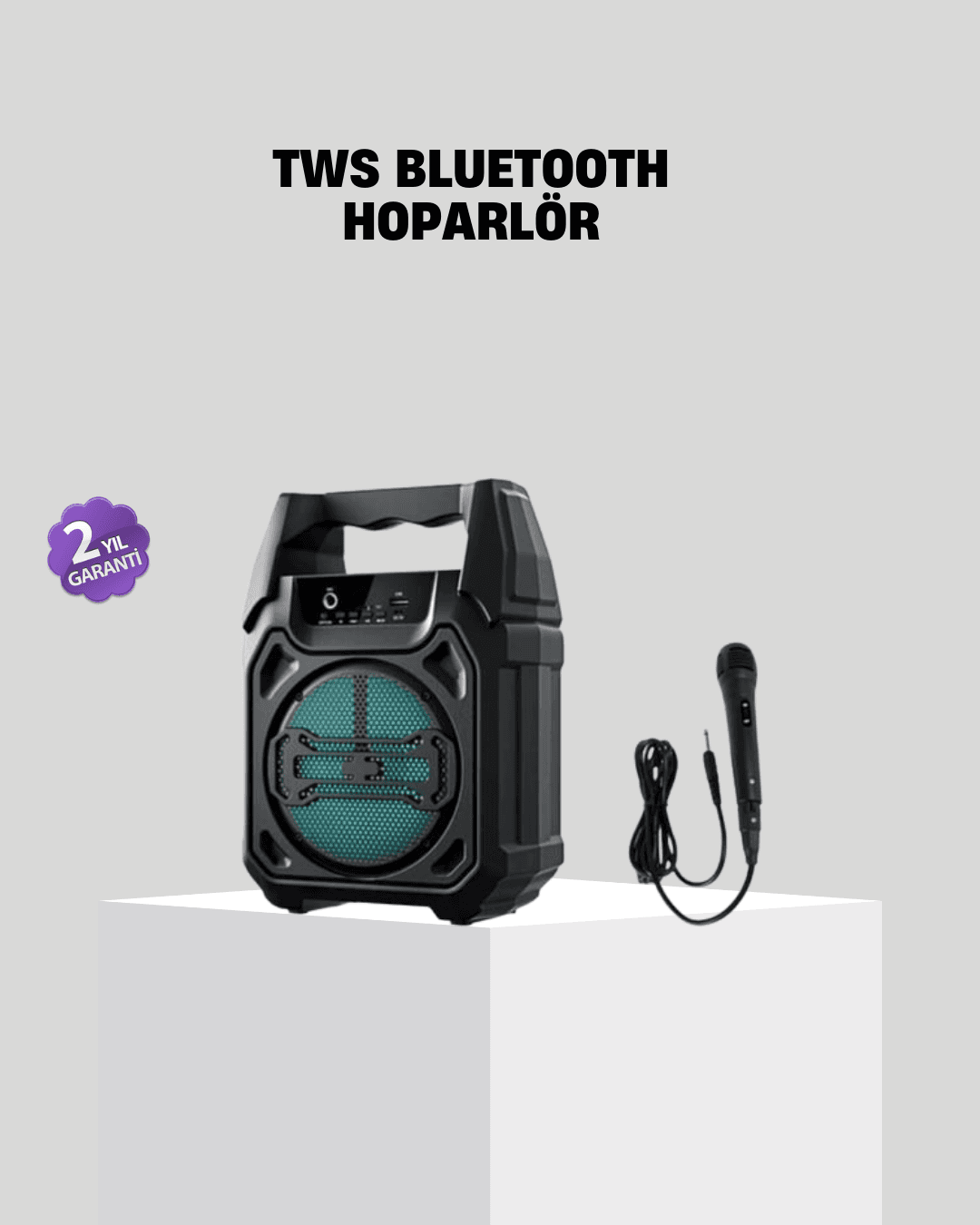 6.5 İnç Bluetooth Hoparlör Mikrofonlu Taşınabilir Karaoke ve Parti Sistemi