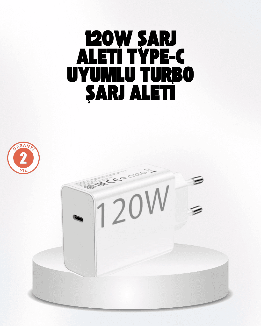 120W Güçlü Hızlı Şarj Adaptörü ve Type-C Kablo Seti – Güvenli Şarj Teknolojisi