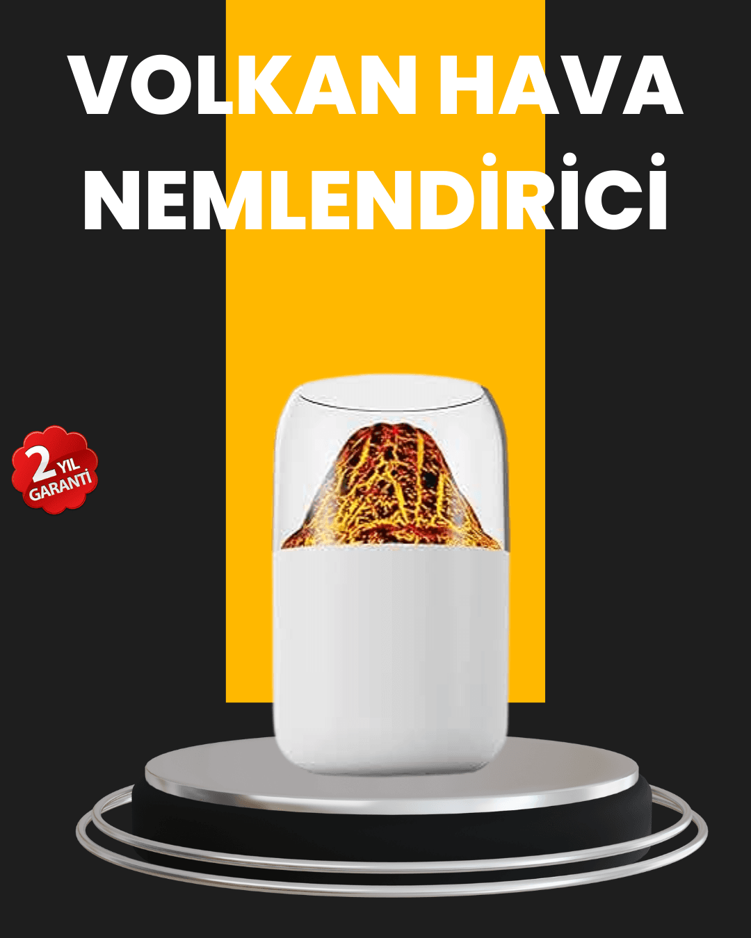 Volkanik Tasarımlı LED Işıklı Ultrasonik Nemlendirici