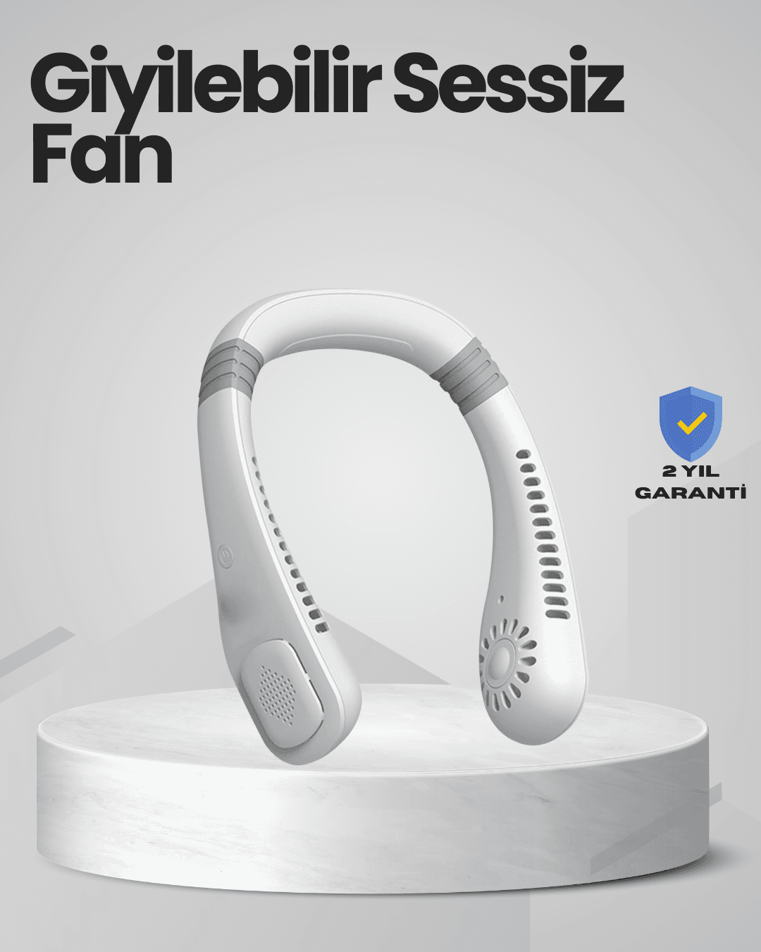Çocuk ve Yetişkinler İçin Güvenli Şarjlı Boyun Fanı