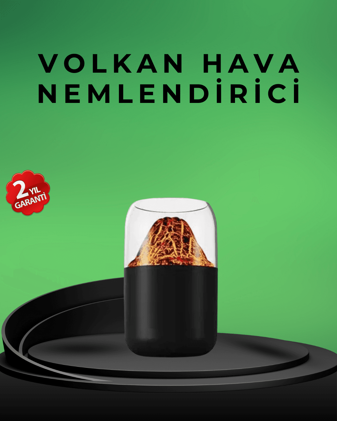 Volkanik Tasarımlı LED Işıklı Ultrasonik Nemlendirici