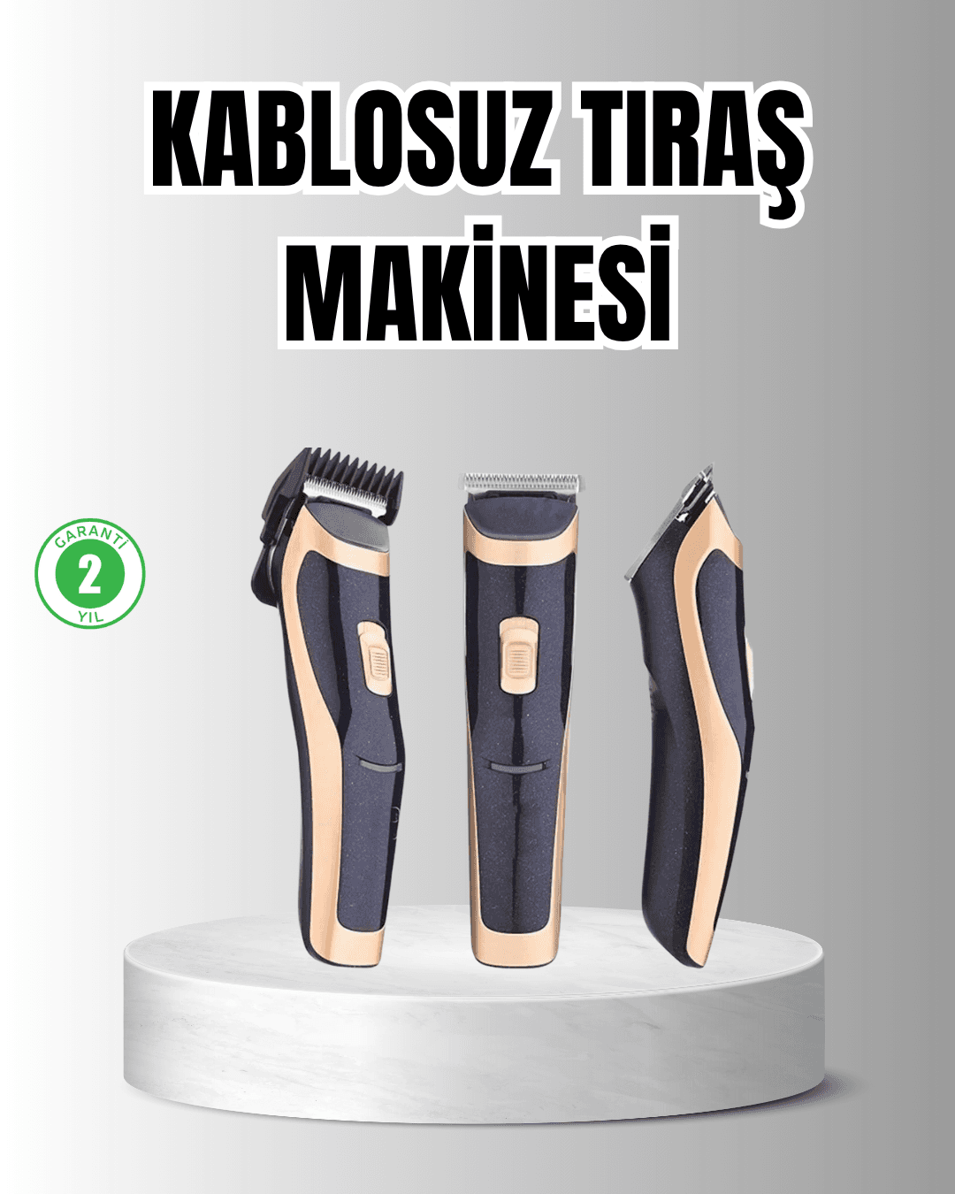 Unisex Şarjlı Saç ve Sakal Tıraş Makinesi – Ayarlanabilir Tarak Başlıkları, Sessiz Motor