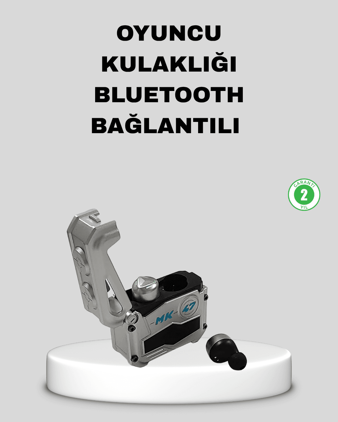 IPX5 Su Geçirmez Kablosuz Bluetooth Kulaklık – Powerbank Şarj Kutulu, Düşük Gecikmeli Oyun Modu