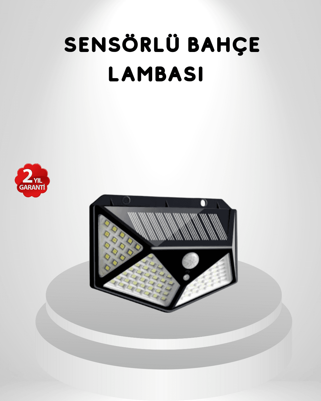 100 LED Güneş Enerjili Bahçe Lambası – PIR Sensörlü, IP65 Su Geçirmez Dış Mekan Aydınlatma