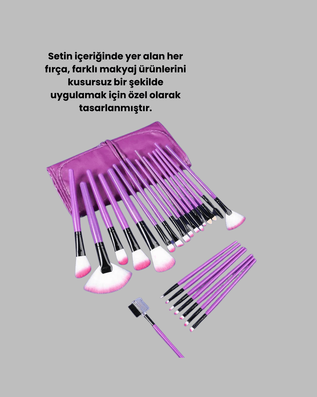 12 Parça Yumuşak Kıllı Makyaj Fırçası Seti Yüz ve Göz Makyajına Uygun Profesyonel Kullanım