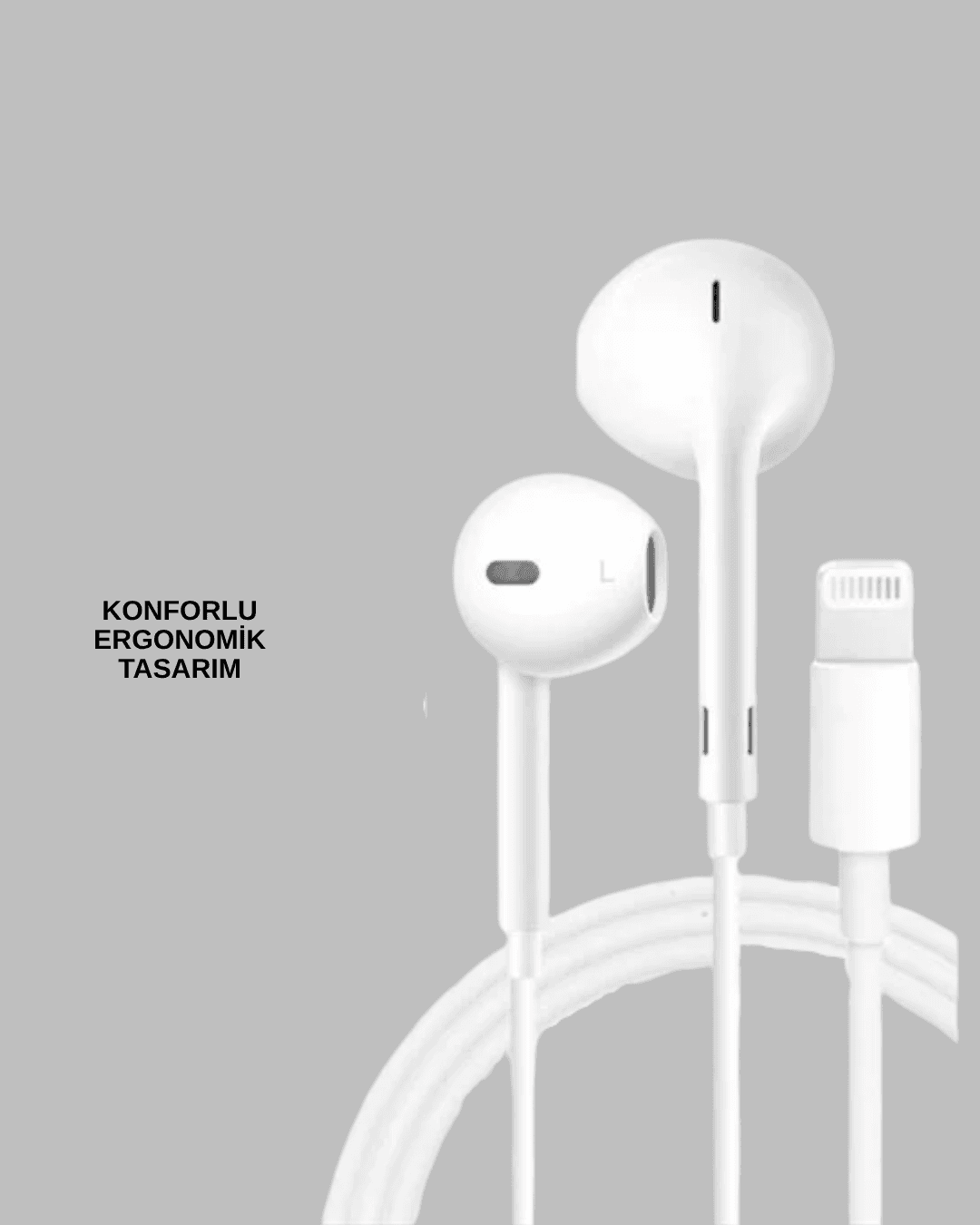 iPhone 14 ve altındaki modellerle uyumlu Kablolu kulaklık
