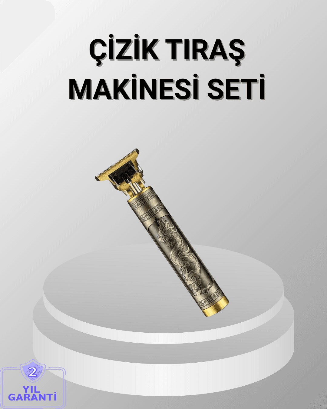 Şarjlı T Bıçaklı Saç ve Sakal Tıraş Makinesi – 3 Başlıklı, Güçlü Motorlu, 2 Saat Kullanım