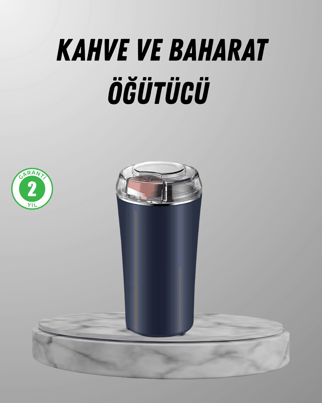 Elektrikli Kahve ve Baharat Öğütücü – Güçlü Motor, Paslanmaz Çelik Gövde, Kolay Temizlik
