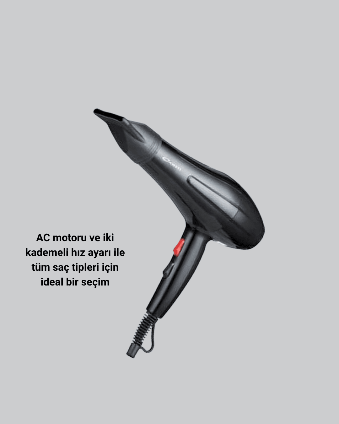 Profesyonel 2200W Fön Makinesi – AC Motorlu, Hızlı Kurutma, Hafif Tasarım