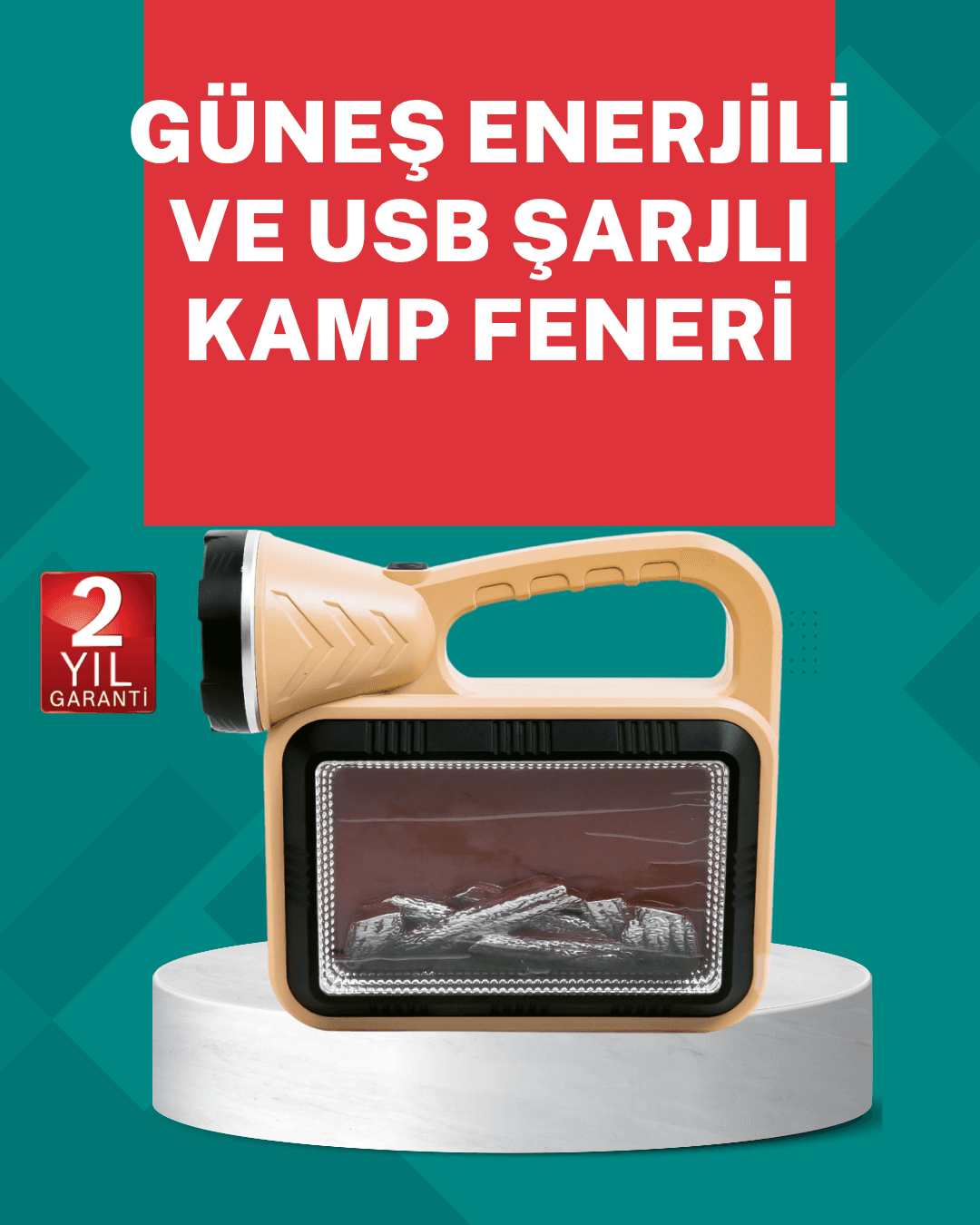 Alev Efektli Güneş Enerjili Lamba – Su Geçirmez