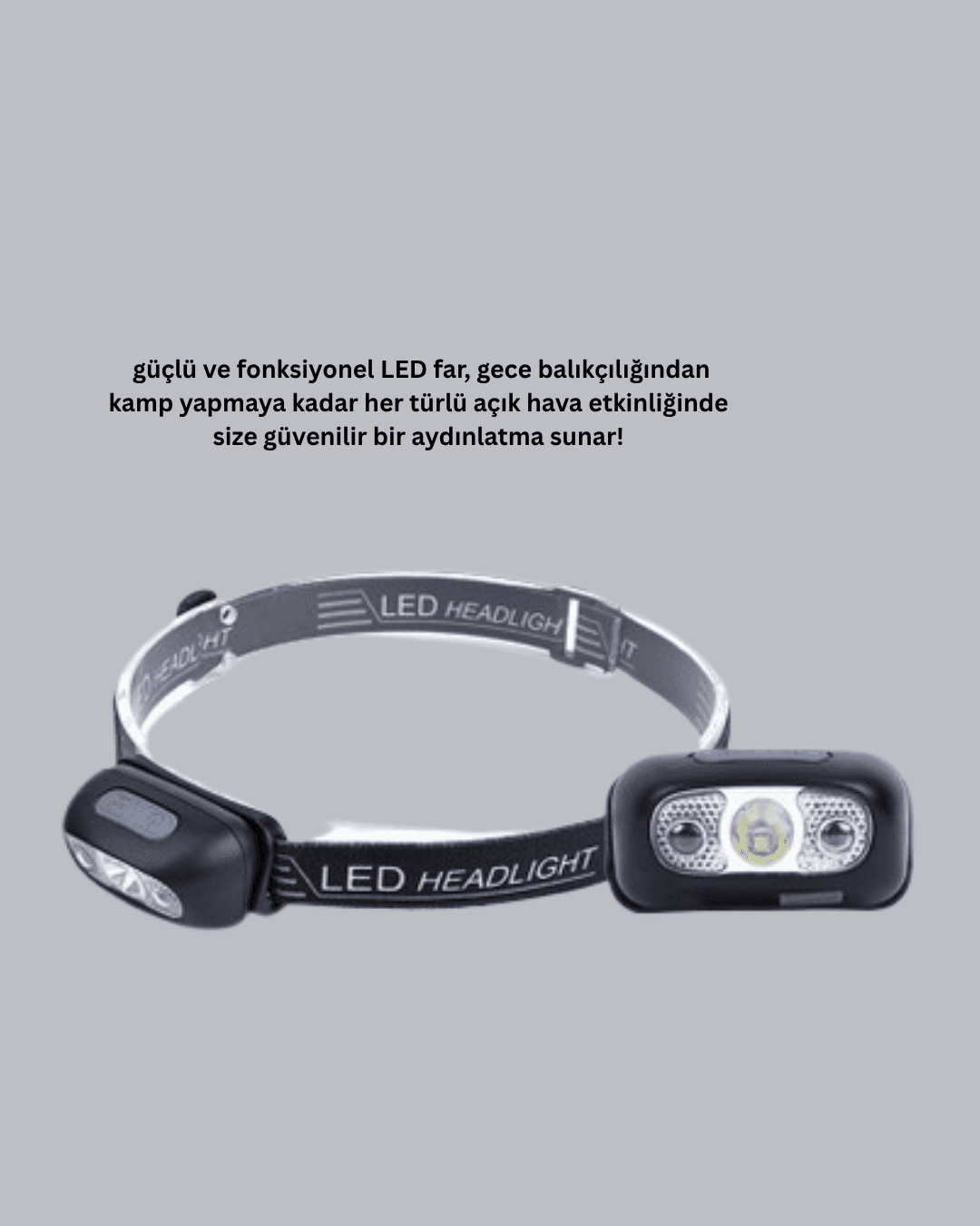 Gece Balıkçılığı İçin Ultra Parlak Şarjlı Kafa Lambası | 4 Işık Modu + USB Şarj