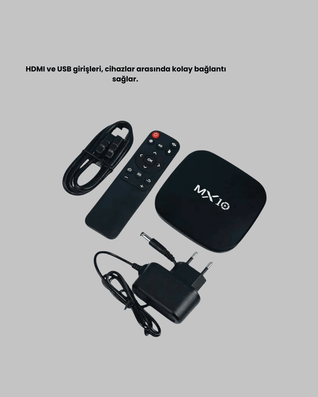 MX Box S 4K Android TV Box – Google Asistan, Dolby Ses, 8 GB Hafıza, Chromecast Desteği
