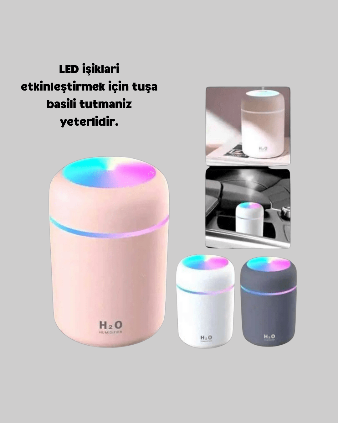 USB Bağlantılı LED Işıklı Hava Nemlendirici – Sessiz ve Kullanıcı Dostu Tasarım