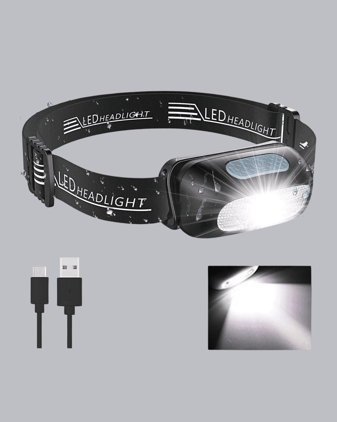 Gece Balıkçılığı İçin Ultra Parlak Şarjlı Kafa Lambası | 4 Işık Modu + USB Şarj