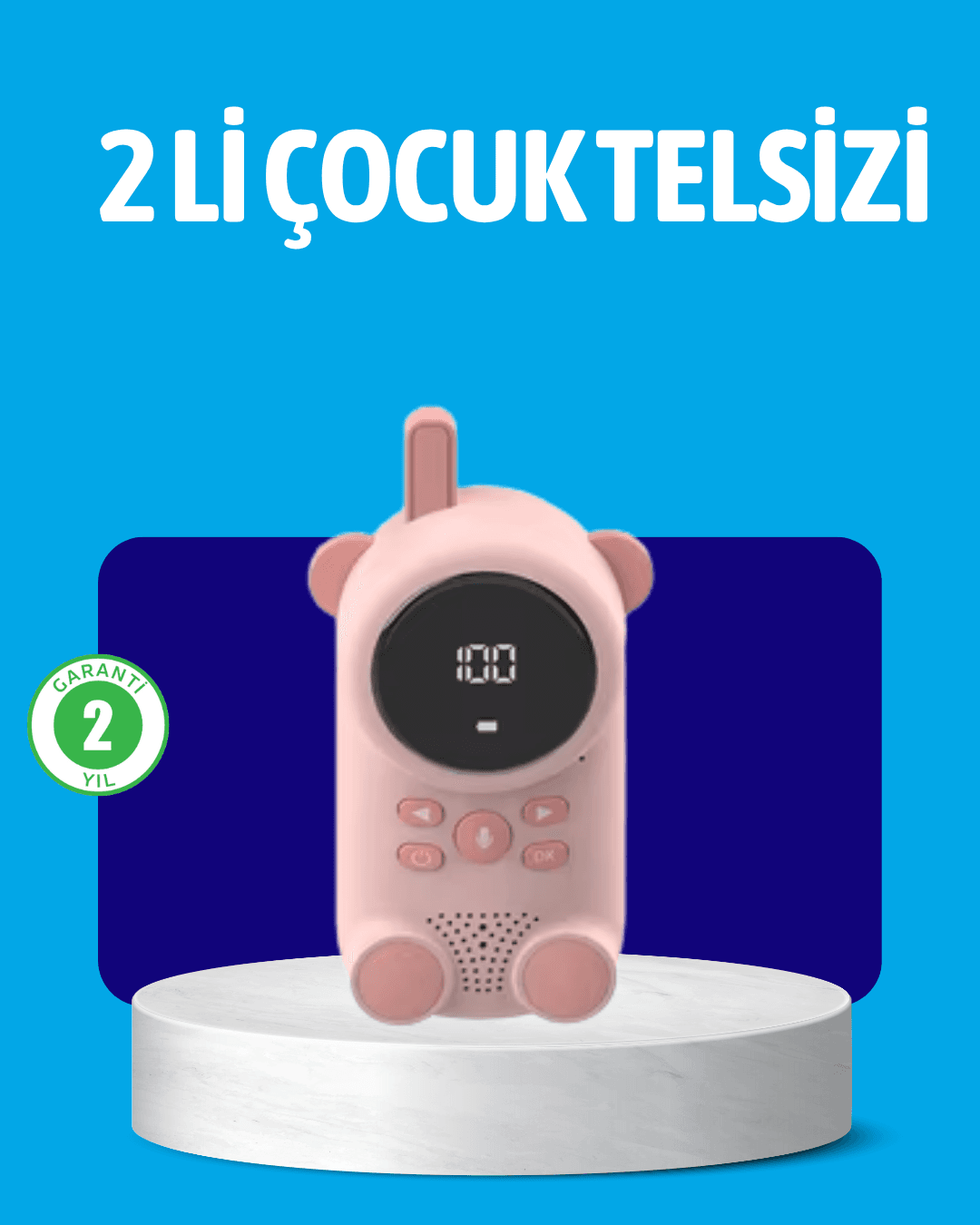 USB Şarjlı Çocuk Telsizi – Renkli Ekran, VOX Modu, Kompakt Tasarım