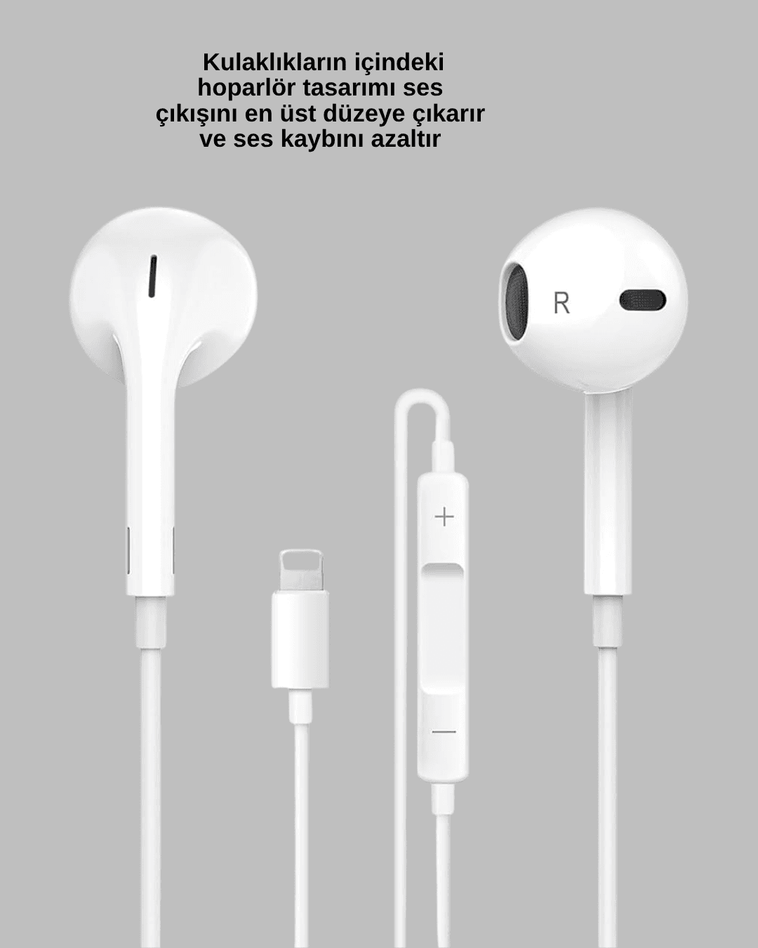 iPhone 14 ve altındaki modellerle uyumlu Kablolu kulaklık