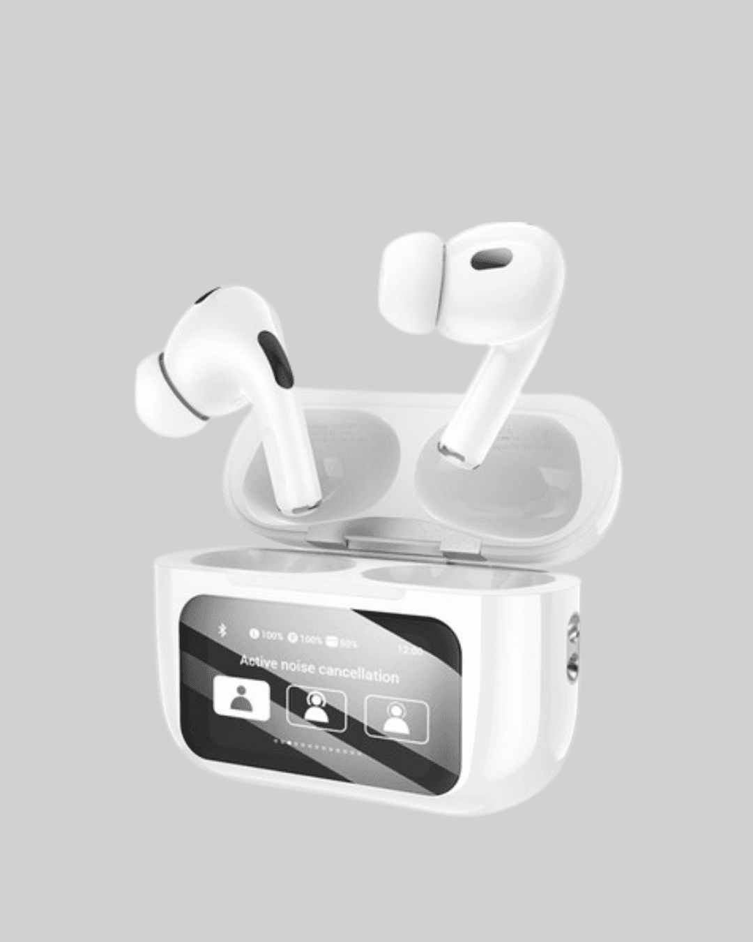 Dokunmatik Ekranlı Bluetooth Kulaklık – ANC, Suya Dayanıklı, Powerbank Kutulu