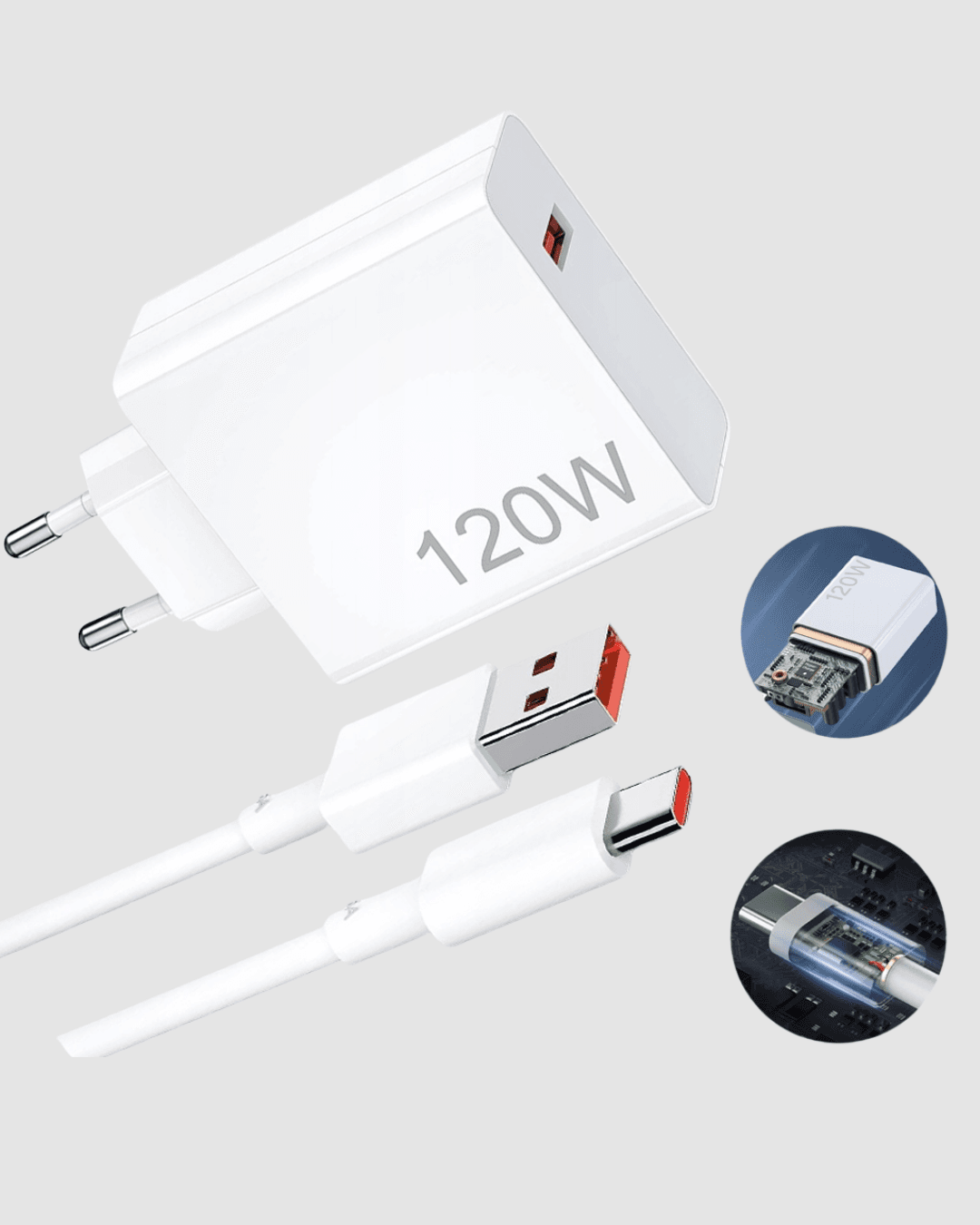 Turbo 120W Hızlı Şarj Cihazı Type-C Kablolu