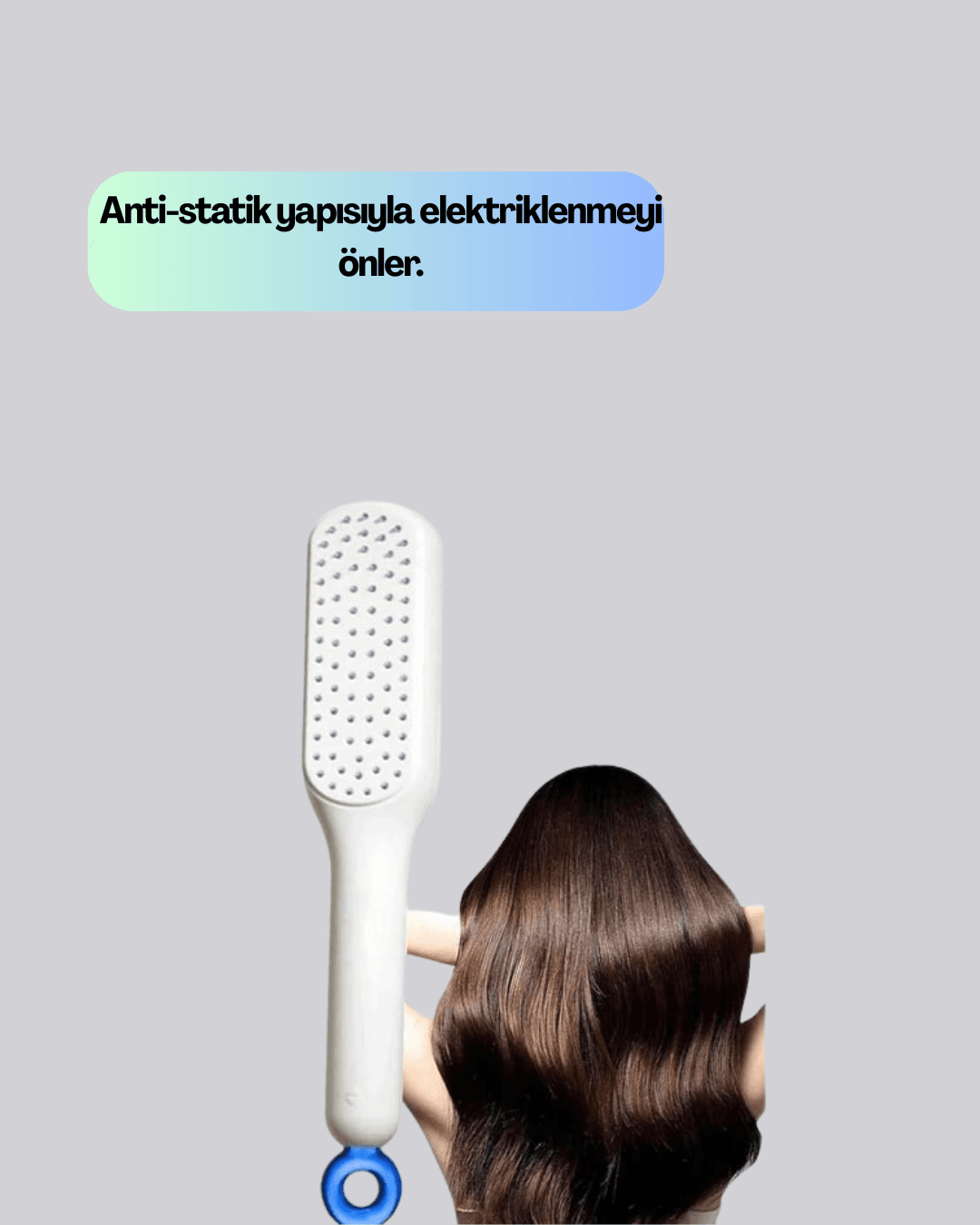 Otomatik Temizlemeli Saç Fırçası – Ergonomik Tasarım, Masaj Etkili, Elektriklenmeyi Önleyici