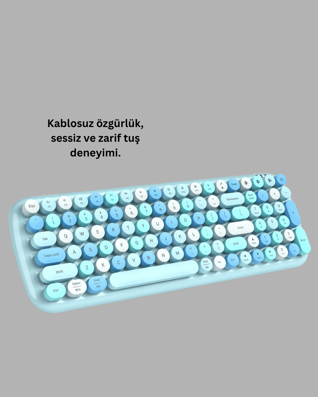 Kablosuz Klavye ve Mouse Seti – Sessiz Tuş, Retro Tasarım