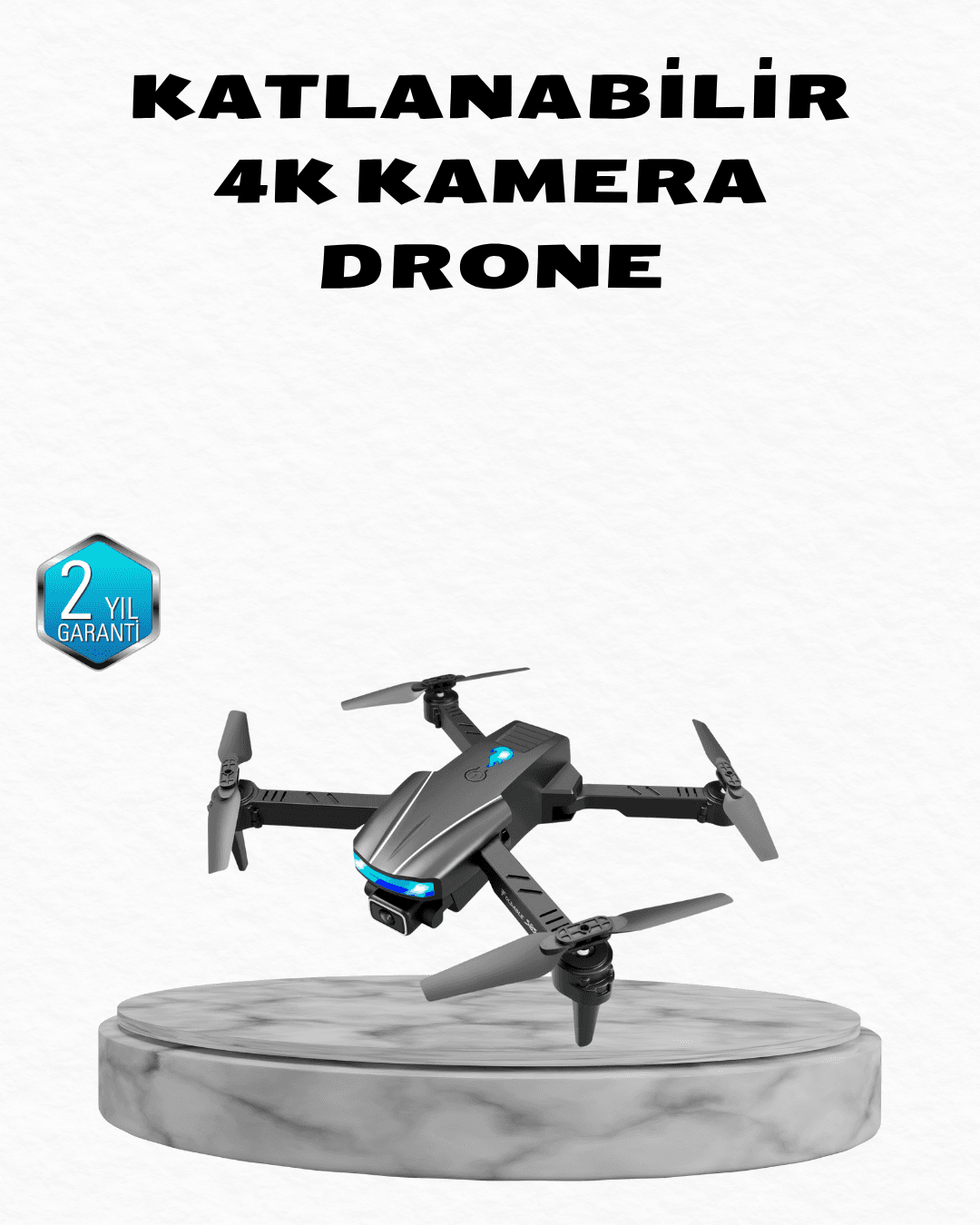 4K Kamera Özellikli Katlanabilir Drone Wi-Fi ve Yükseklik Sabitlemeli