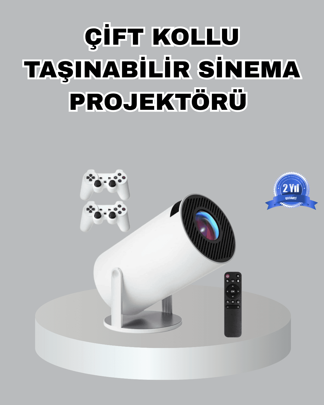 Taşınabilir Projeksiyon Cihazı 4K Destekli Wi-Fi Kablosuz Ekran Yansıtma