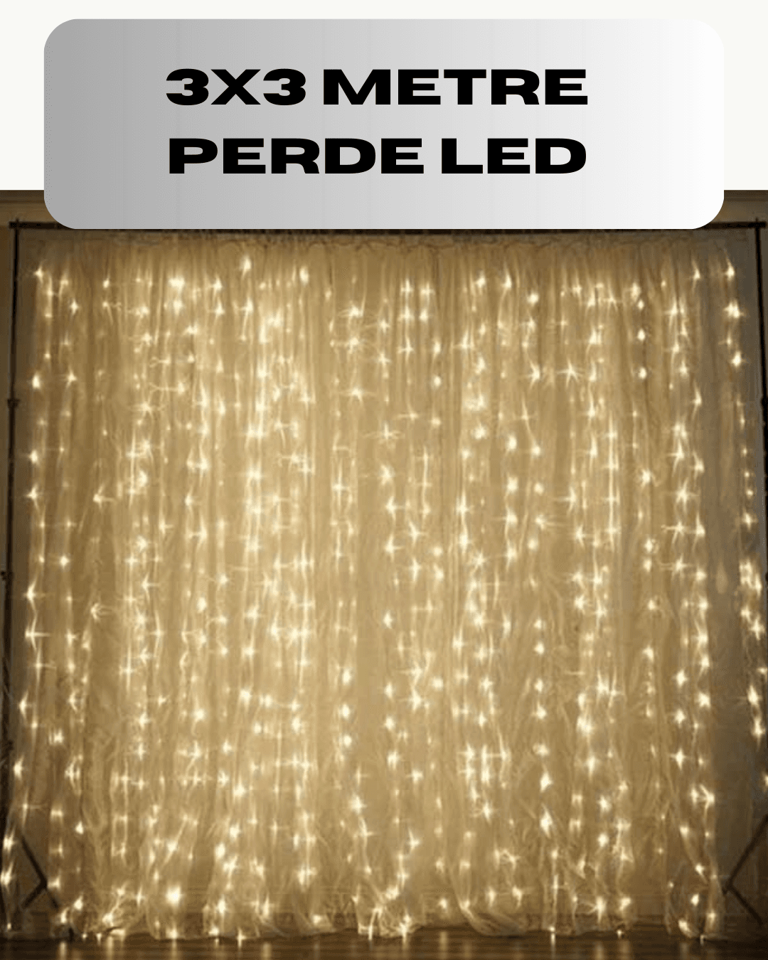 3x3 Perde LED Işık Şelale Model Özel Gün Dekoratif Aydınlatma