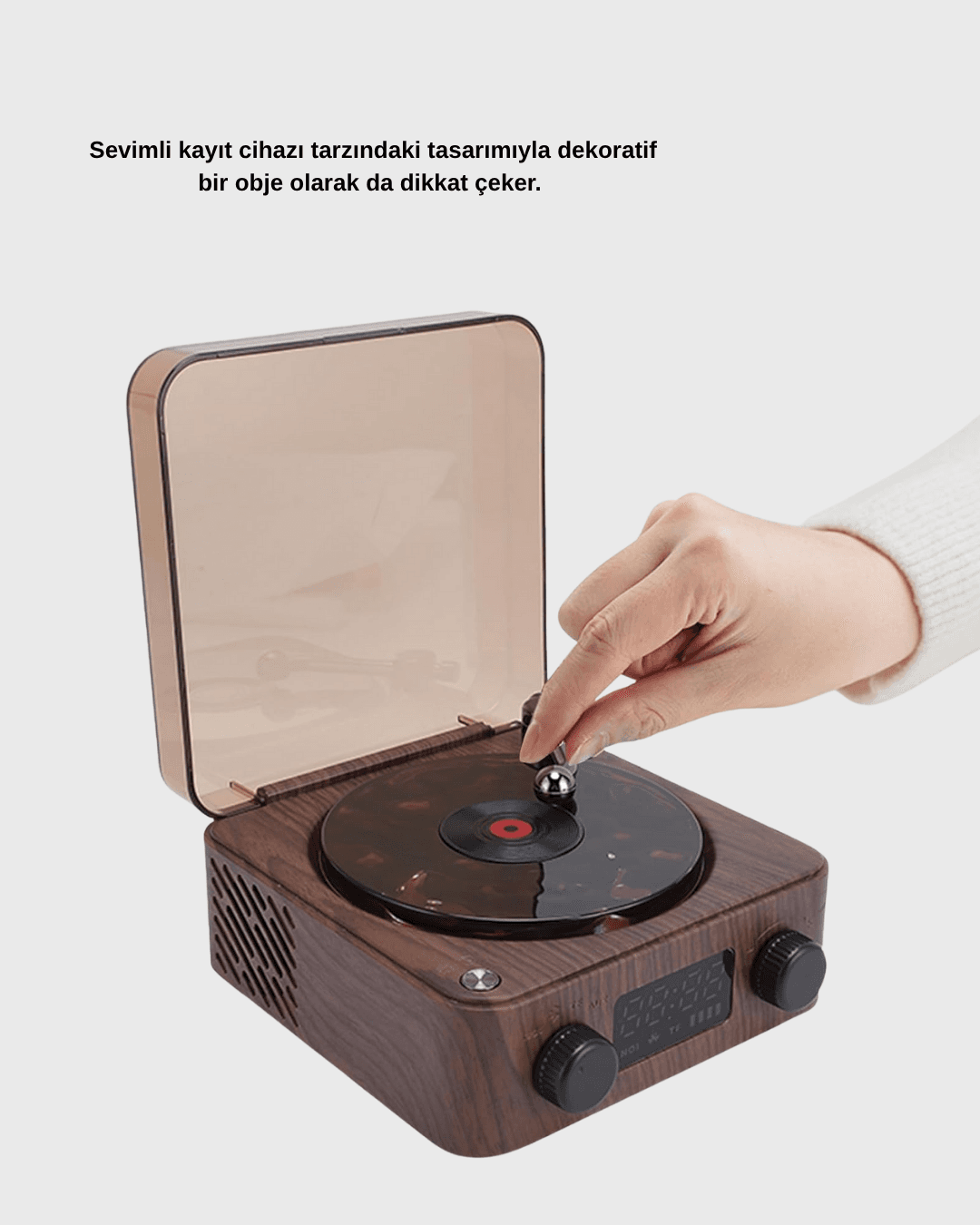 Dekoratif Gece Işığı Bluetooth Hoparlör Dijital Saat Çok Yönlü Sesli Aydınlatma