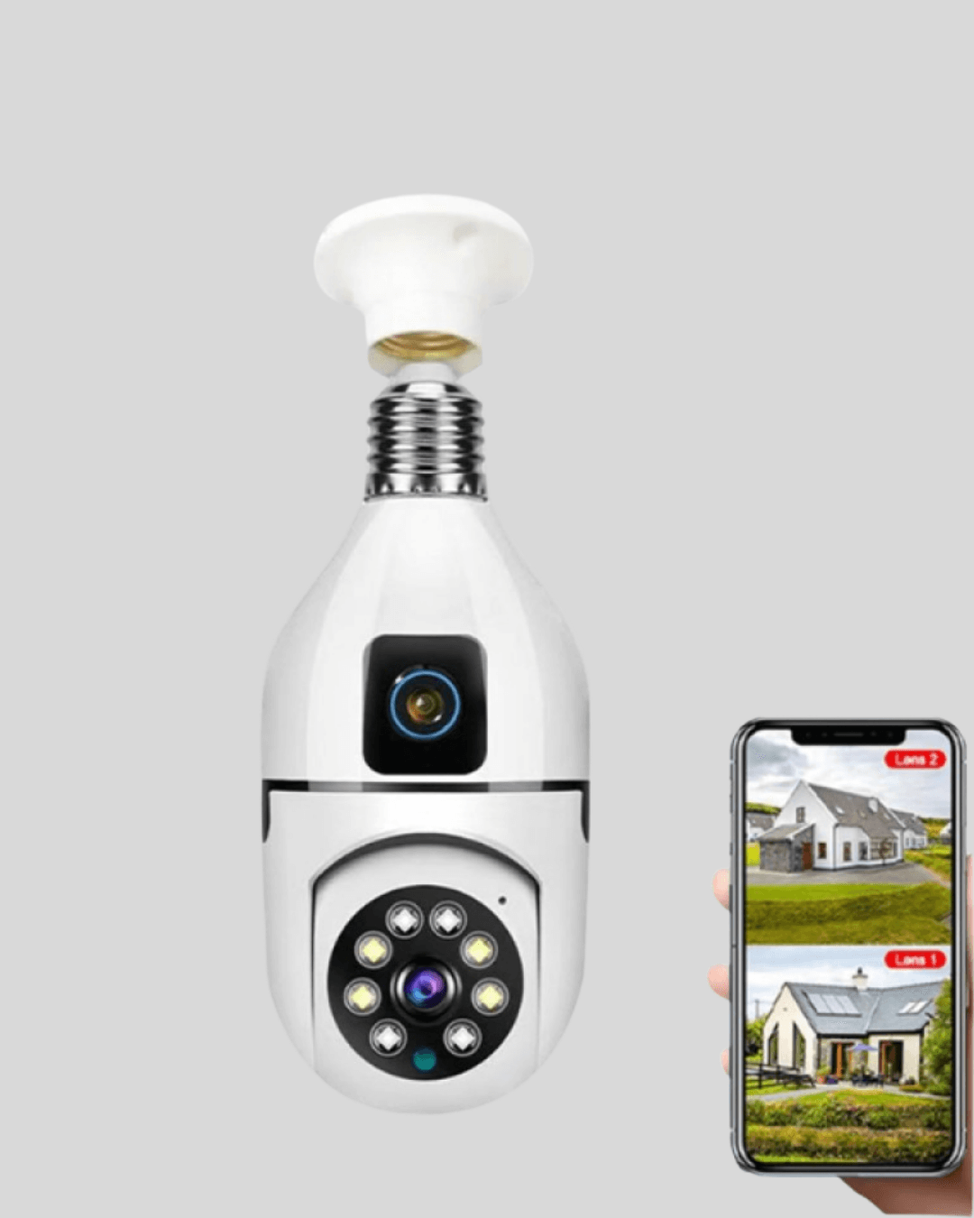 WiFi Ampul Güvenlik Kamerası 1080P Full HD Gece Görüşlü ve Hareket Algılamalı