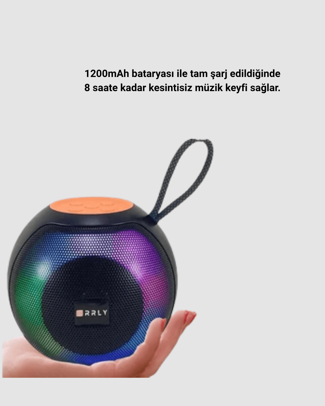 RGB Işıklı Bluetooth Hoparlör – 360° Stereo Ses ve 8 Saat Çalma Süresi