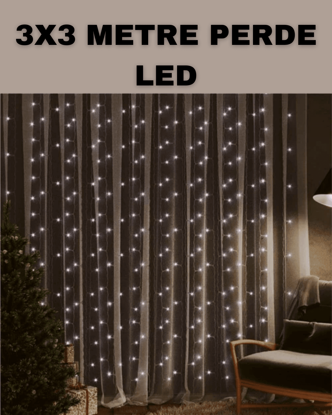 3x3 LED Şelale Perde Işık Kutlama ve Dekor Aydınlatması