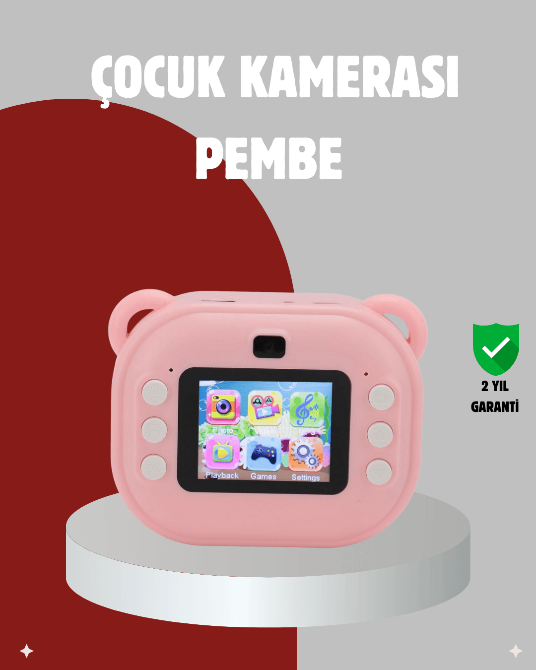 Anında Baskı Özellikli Çocuk Kamerası – 24MP HD Çift Lens, 32GB Hafıza ve Oyun Modu