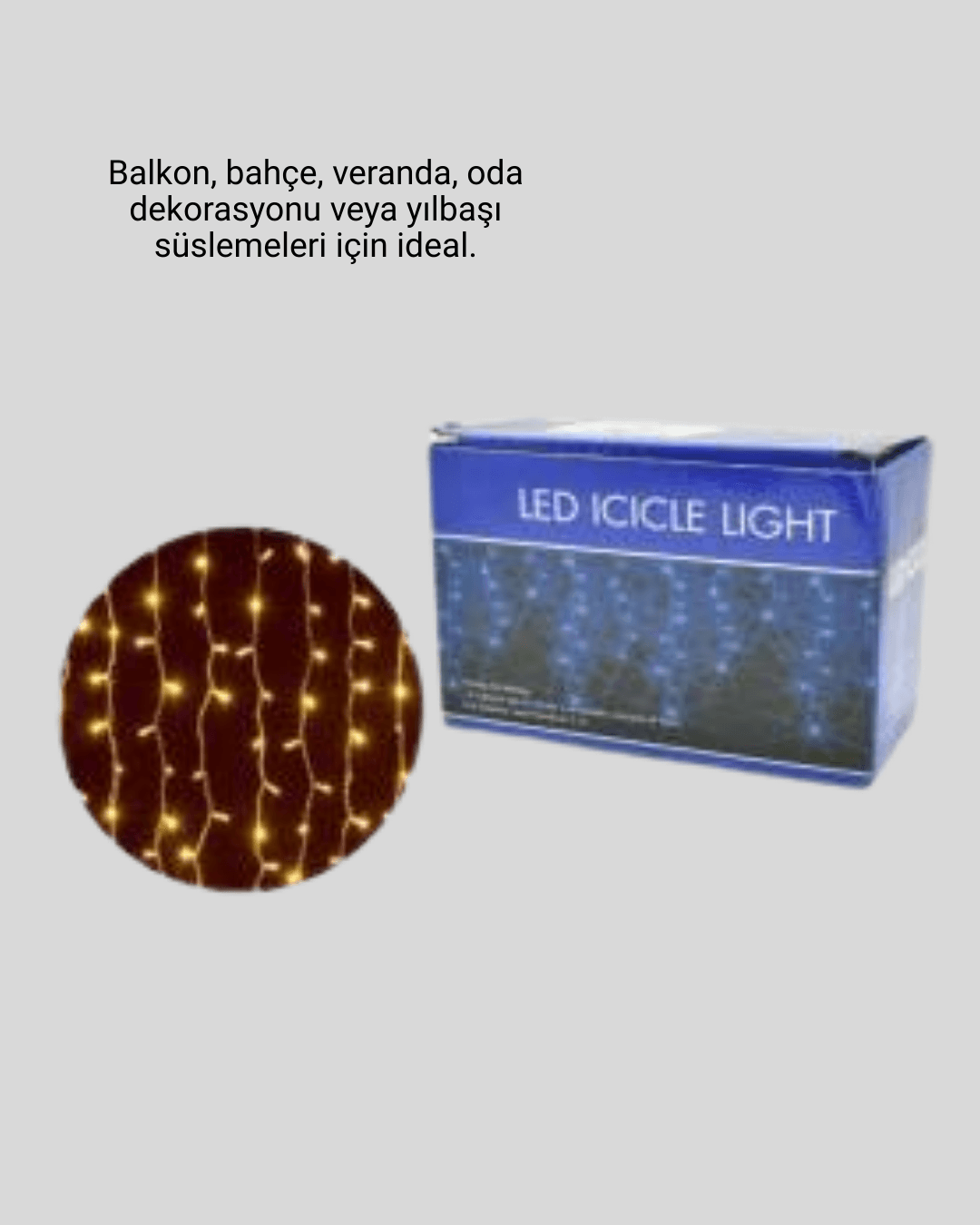 4 Metre Icicle Şelale Led Perde Işık Sarı Aydınlatma