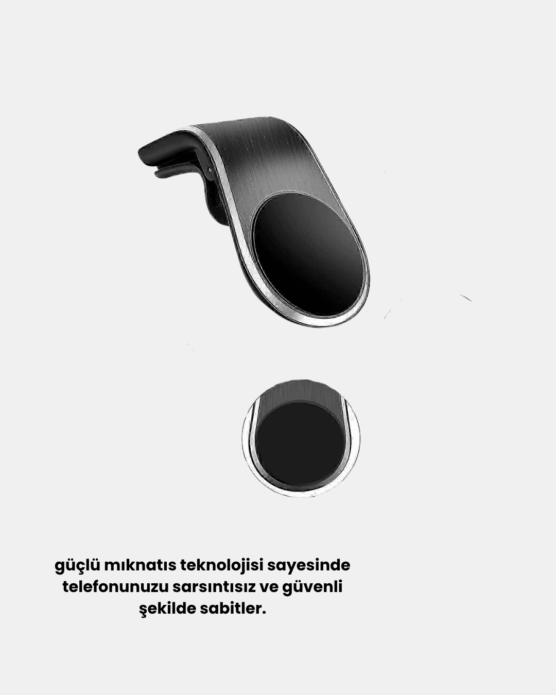 Araç İçi Manyetik Telefon Tutucu Güçlü Klipsli ve 360 Derece Ayarlanabilir