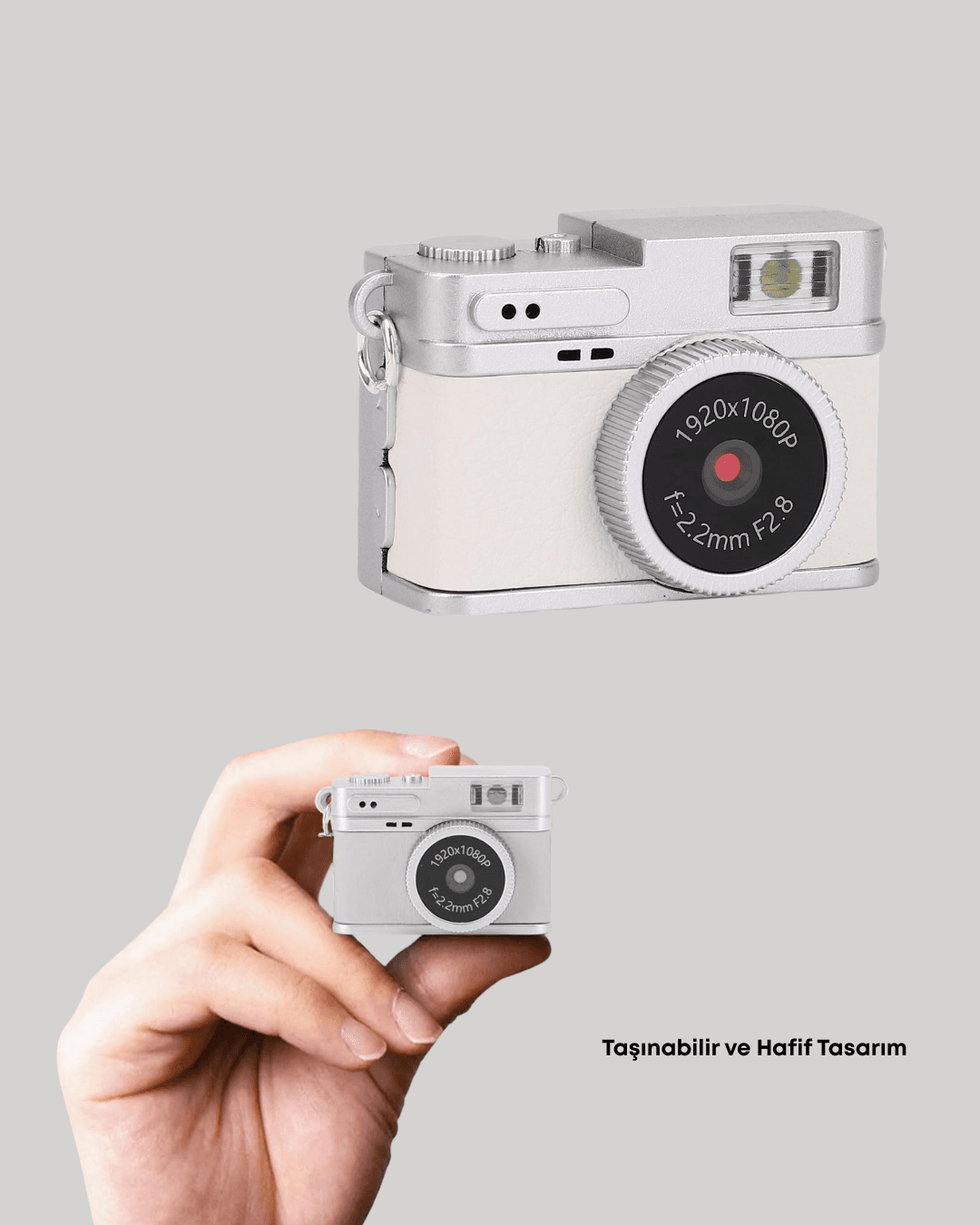 Kompakt Mini Kamera Retro Tasarım 128GB Hafıza 1080P Video