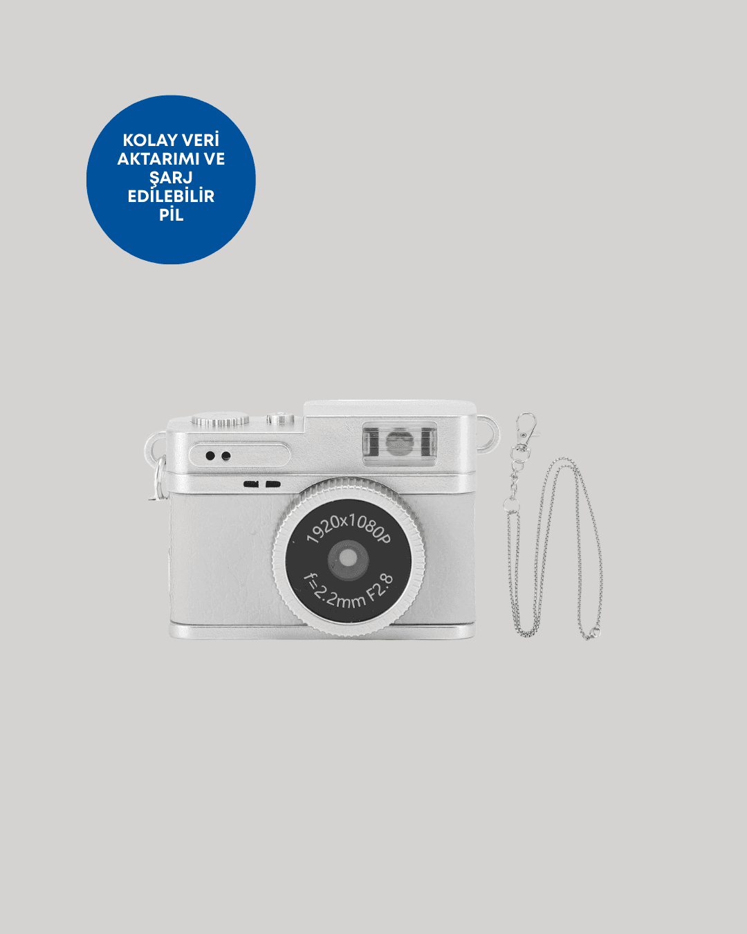 Kompakt Mini Kamera Retro Tasarım 128GB Hafıza 1080P Video