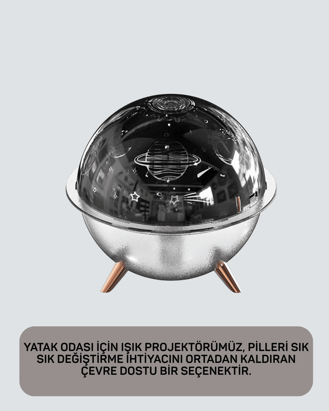 Uzay Temalı Projeksiyonlu Nemlendirici USB Güçlü Gece Lambası