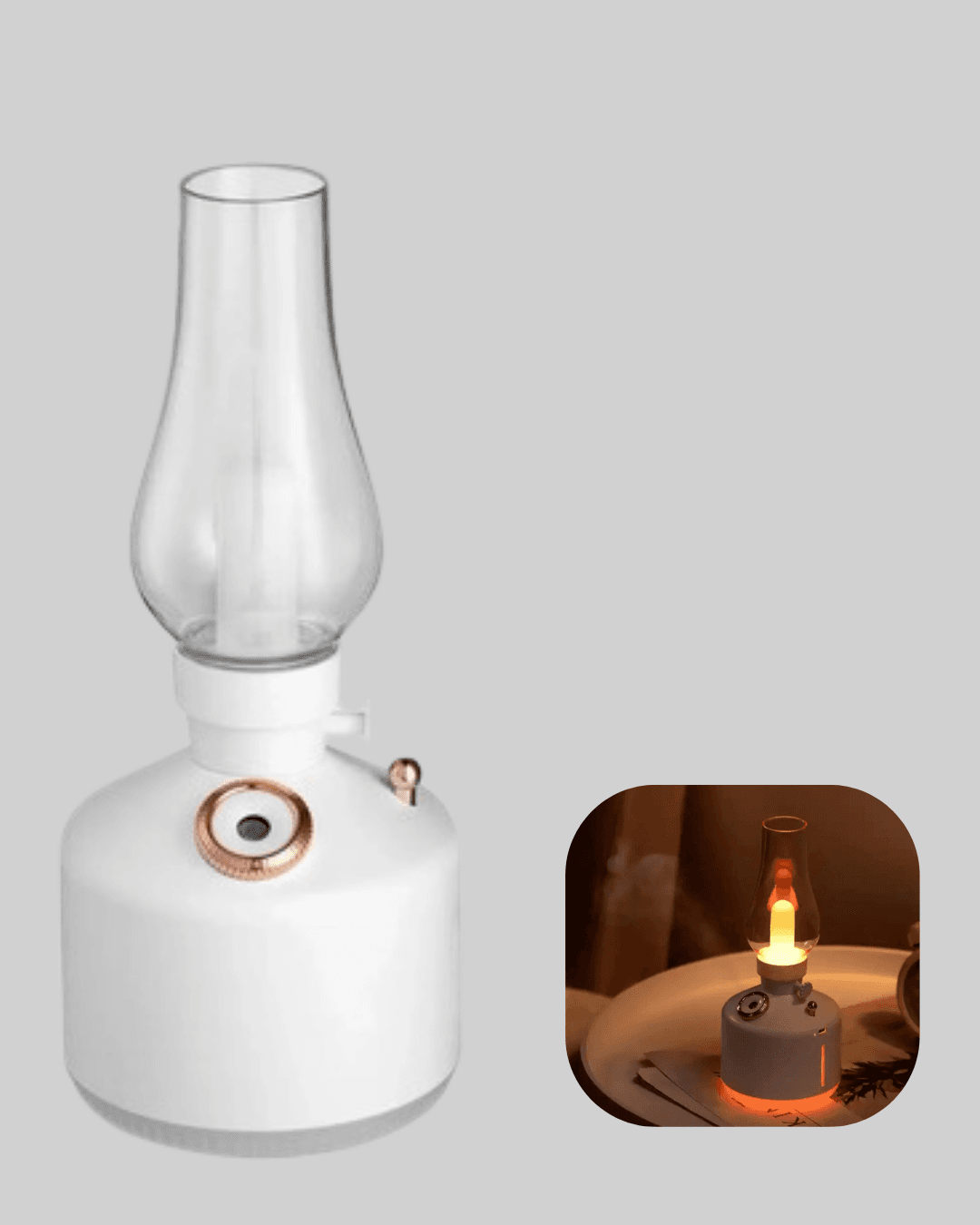 Retro Gaz Lambası Görünümlü Ledli Buhar Püskürtücü Aroma Difüzör