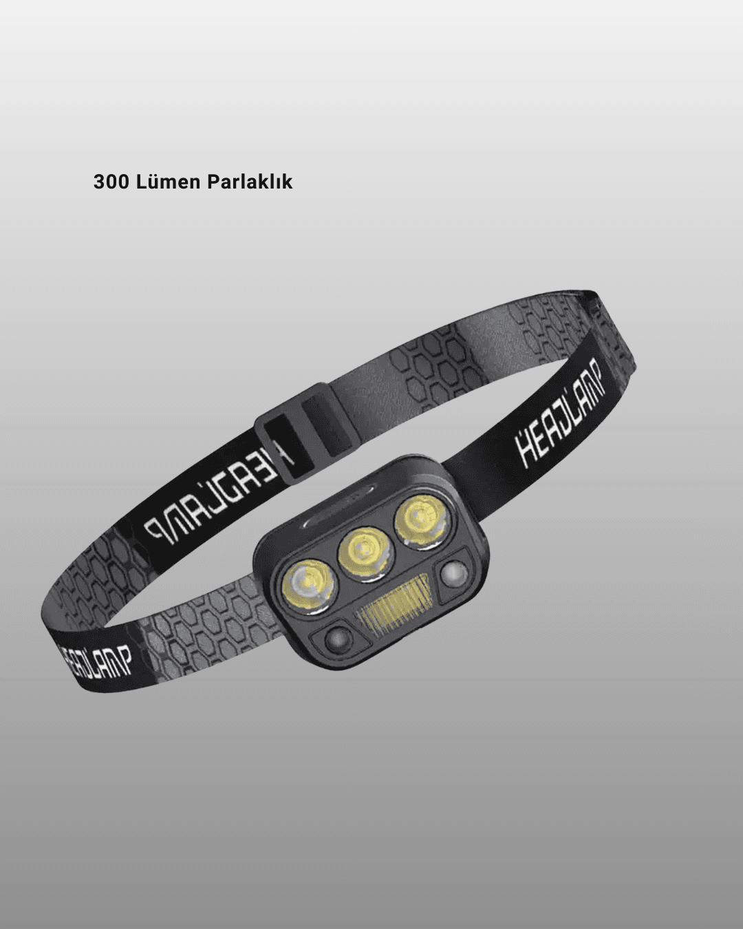 300 Lümen Sensörlü LED Kafa Lambası USB Şarjlı SOS Modlu