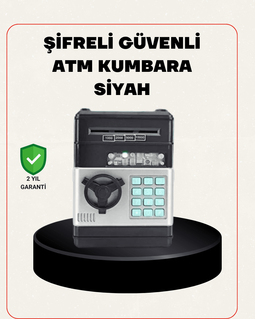 Para Kasası Görünümlü Elektronik Şifreli Kumbara