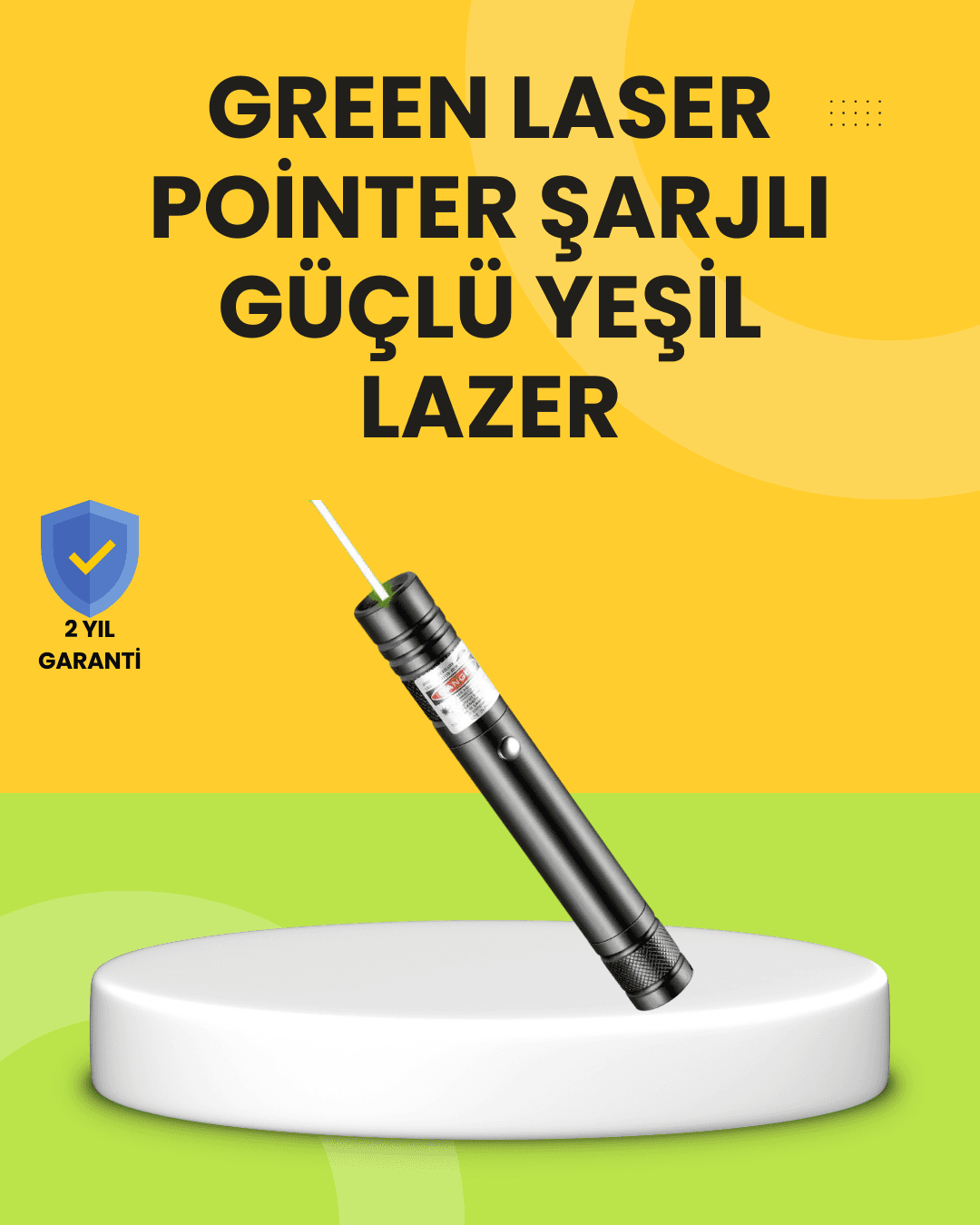 Yüksek Güçlü Yeşil Lazer Pointer 5000mW Şarjlı