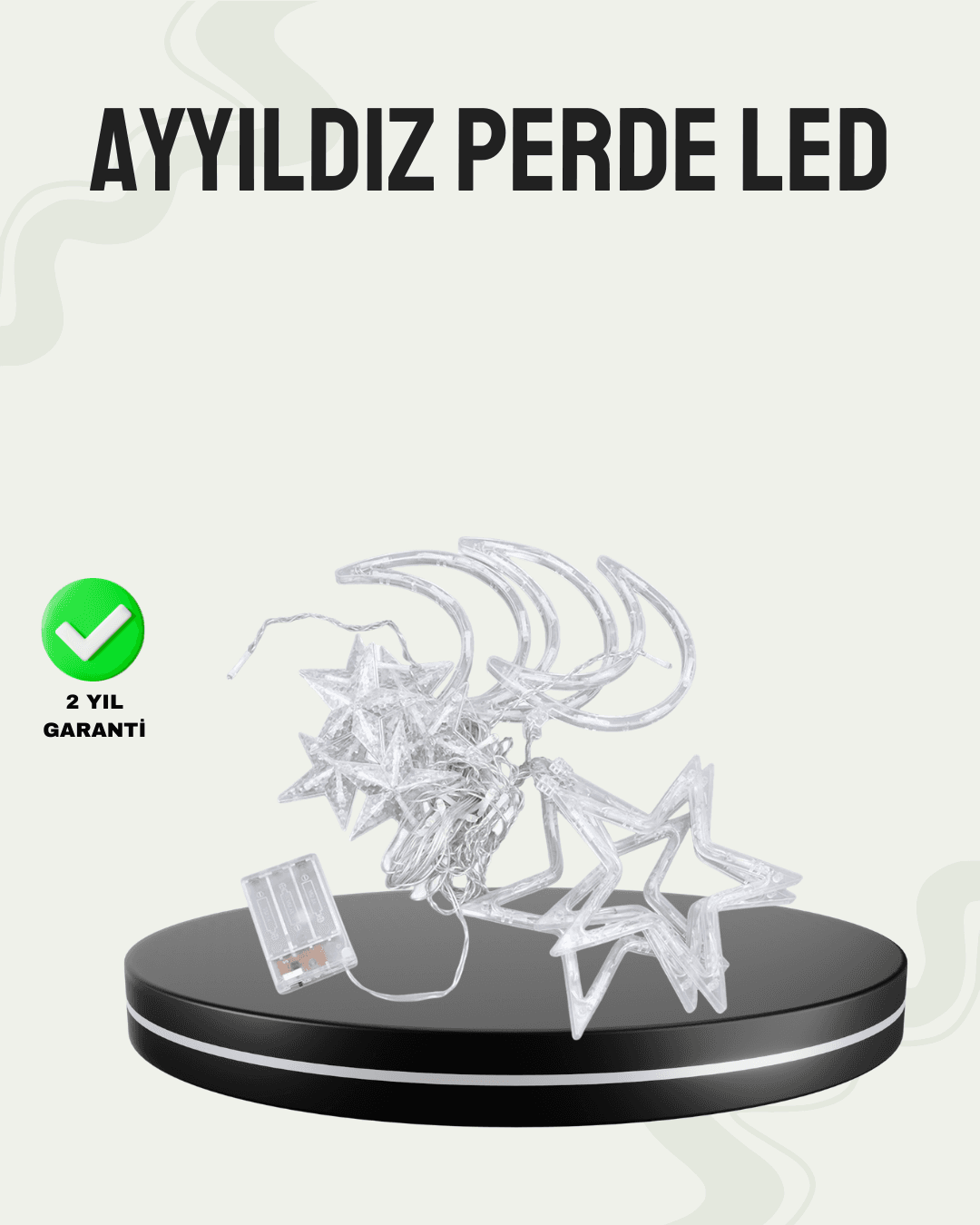 Prizli Yıldız Ay Perde LED Işık Ev ve Organizasyon Dekoru