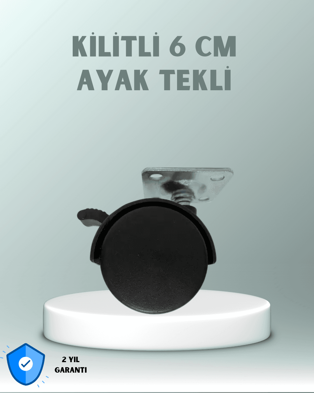 Zemin Korumalı 6 cm Kilitli Döner Ayak