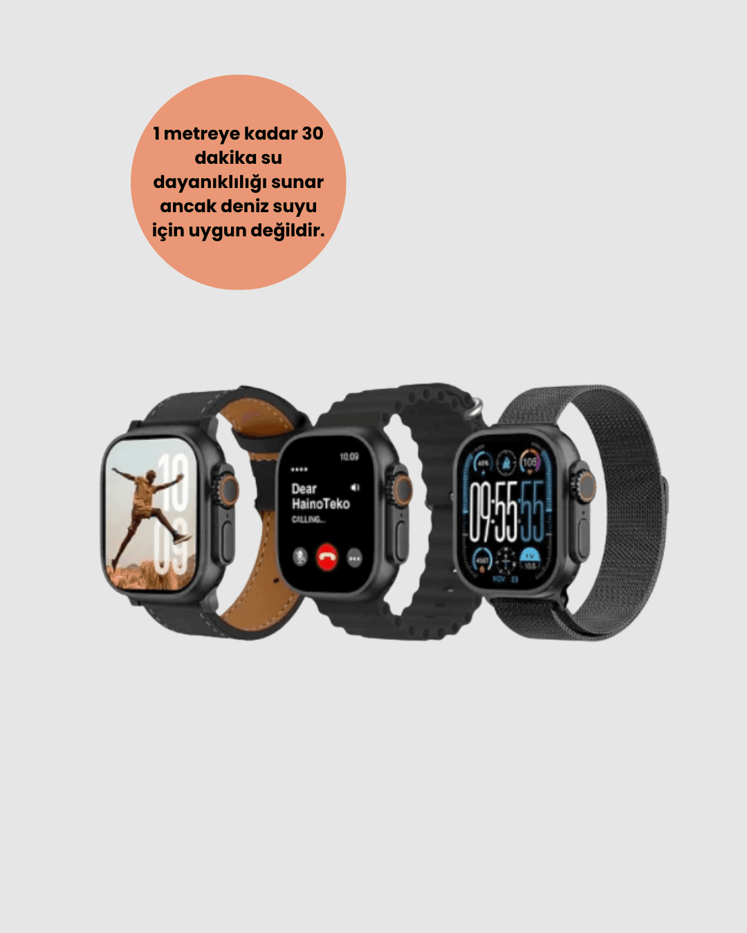 AMOLED Ekran 49mm Ultra Tasarım 3 Kordonlu Akıllı Saat Yeni Nesil